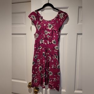 Warehouse Purple Flower Dress, UK 10, US 6